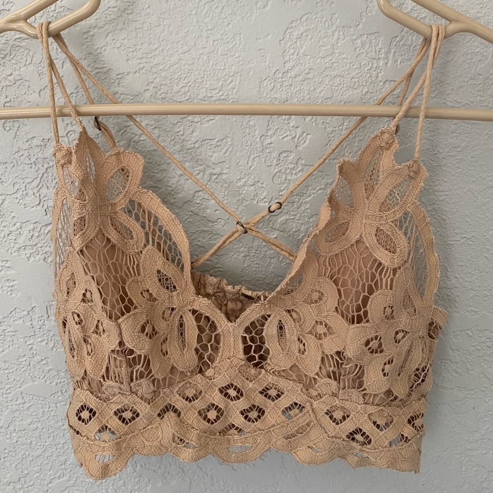 Free people Lace bralette tan/beige S/M